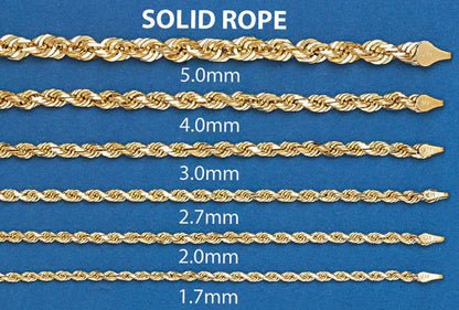 10K Gold Solid Rope Bracelet