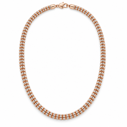 Rose gold rolo link chain