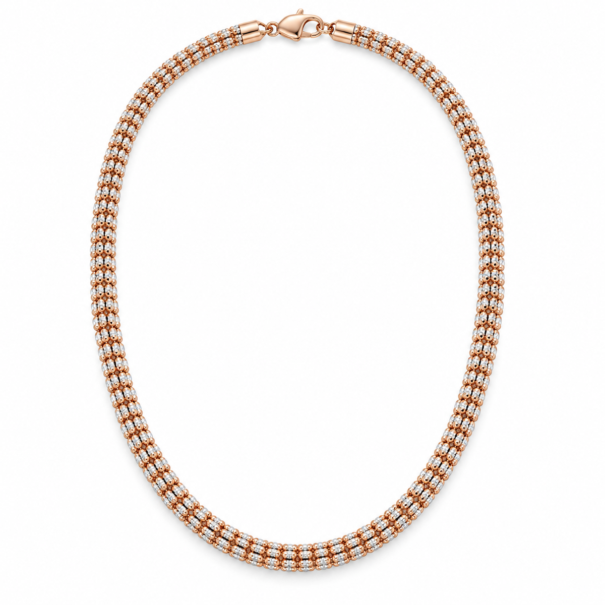 Rose gold rolo link chain