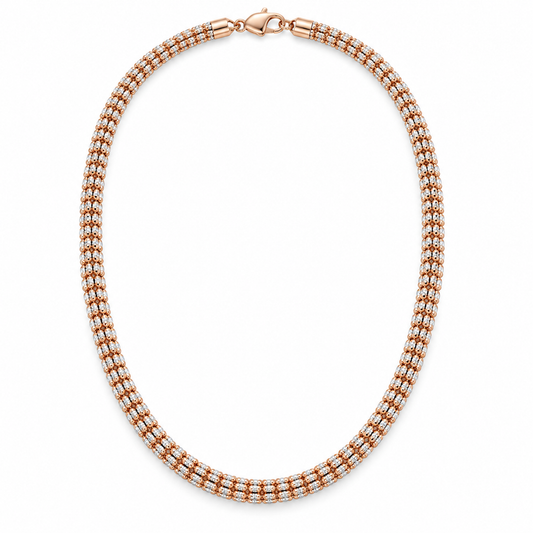 Rose gold rolo link chain
