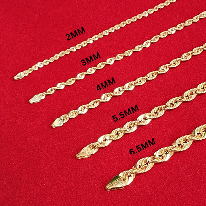 Rope Chain - 10kt Gold 3MM