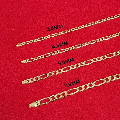 Figaro Chain - 10kt Gold 7.5MM