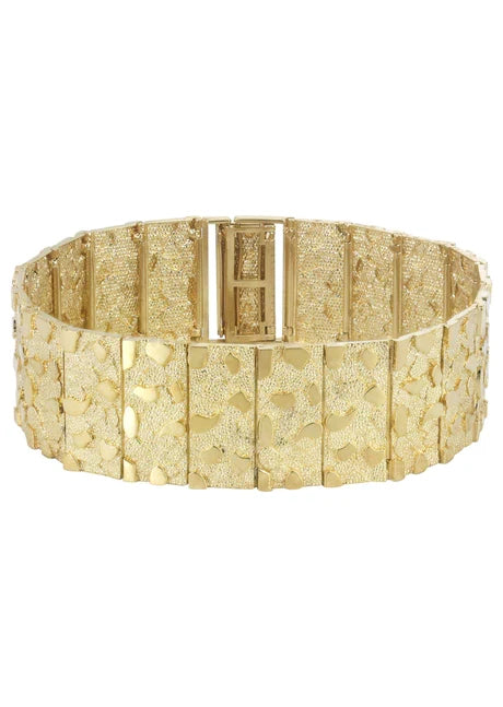 10K gold nugget bracelet