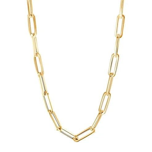 14K Yellow Gold Paper Clip Chain