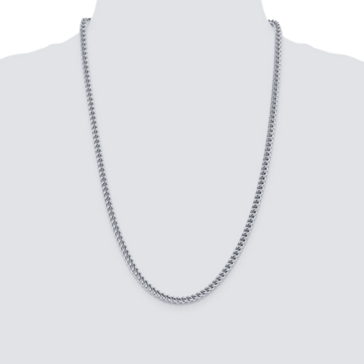 10K White Gold Semi-Solid Franco Chain