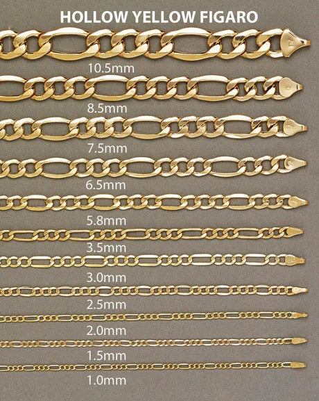 10K gold semi-solid Figaro bracelet
