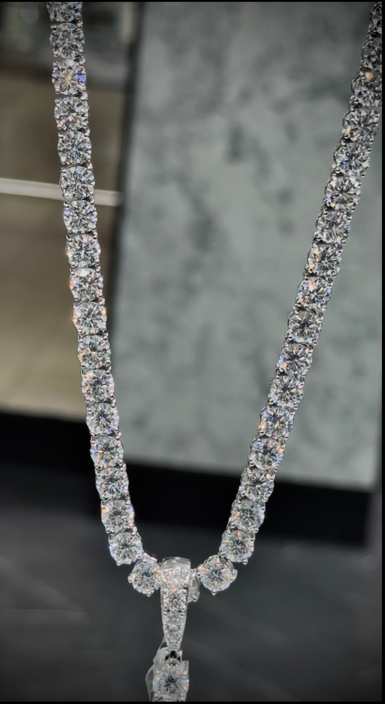 925 Moissanite Cross Pendant & Tennis Chain Combo