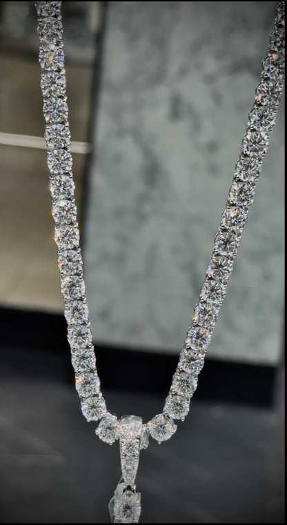 925 Moissanite Cross Pendant & Tennis Chain Combo