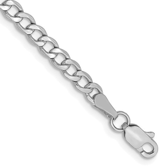 White gold Cuban curb link chain, alternate view