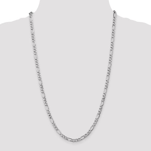 10K White Gold Semi-Solid Figaro Chain