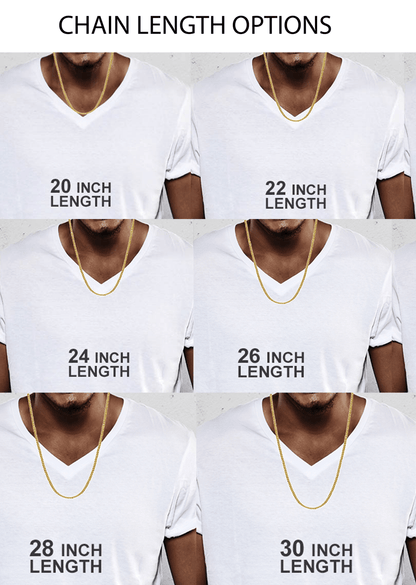 10K Yellow Gold Semi-Solid Figaro Chain length guide chart