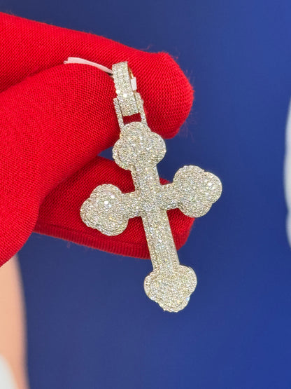 Gold & Natural Diamond Cross Pendant