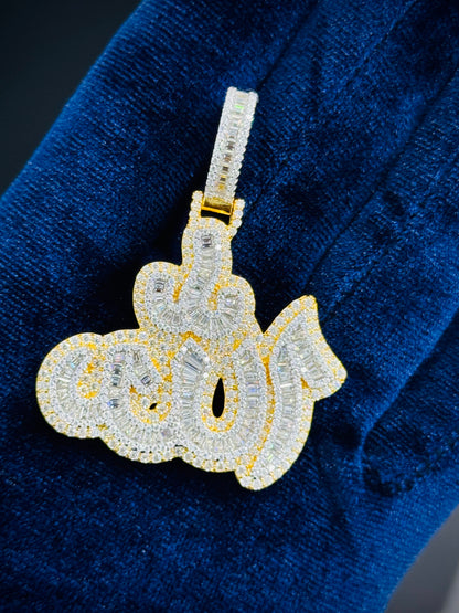 925 Silver Moissanite Allah Pendant