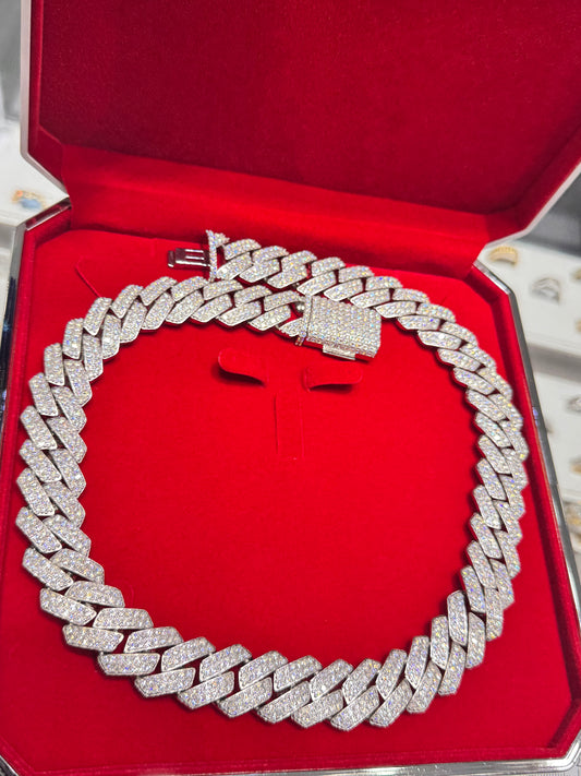 925 Solid Cuban Moissanite Chain 20mm