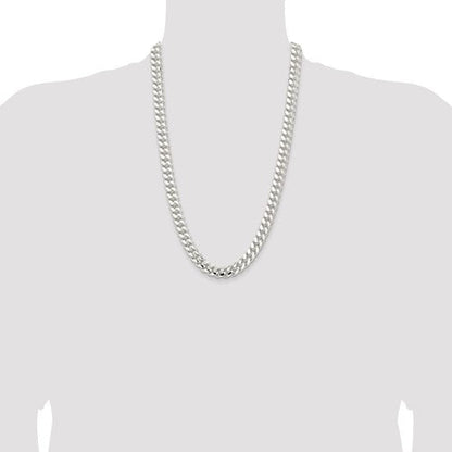 925 Sterling Silver Miami Cuban Link Chain, close-up of the links