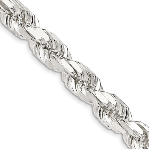 925 Sterling Silver Rope Chain, detail view