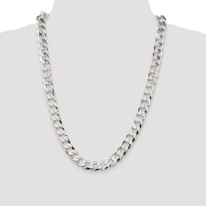925 Sterling Silver Cuban Curb Link Chain, detail view