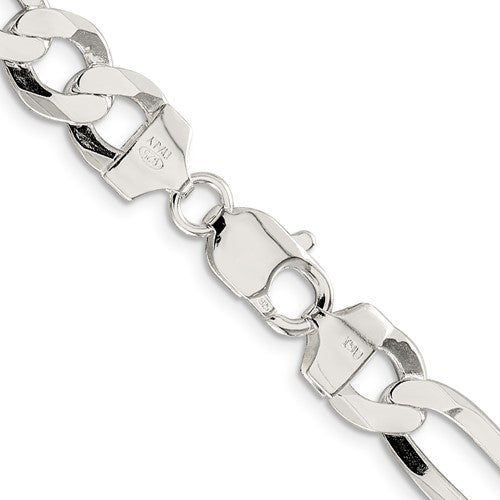 925 Sterling Silver Figaro Chain, detail view