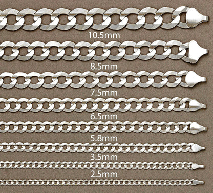 10K White Gold Semi-Solid Cuban Link Chain
