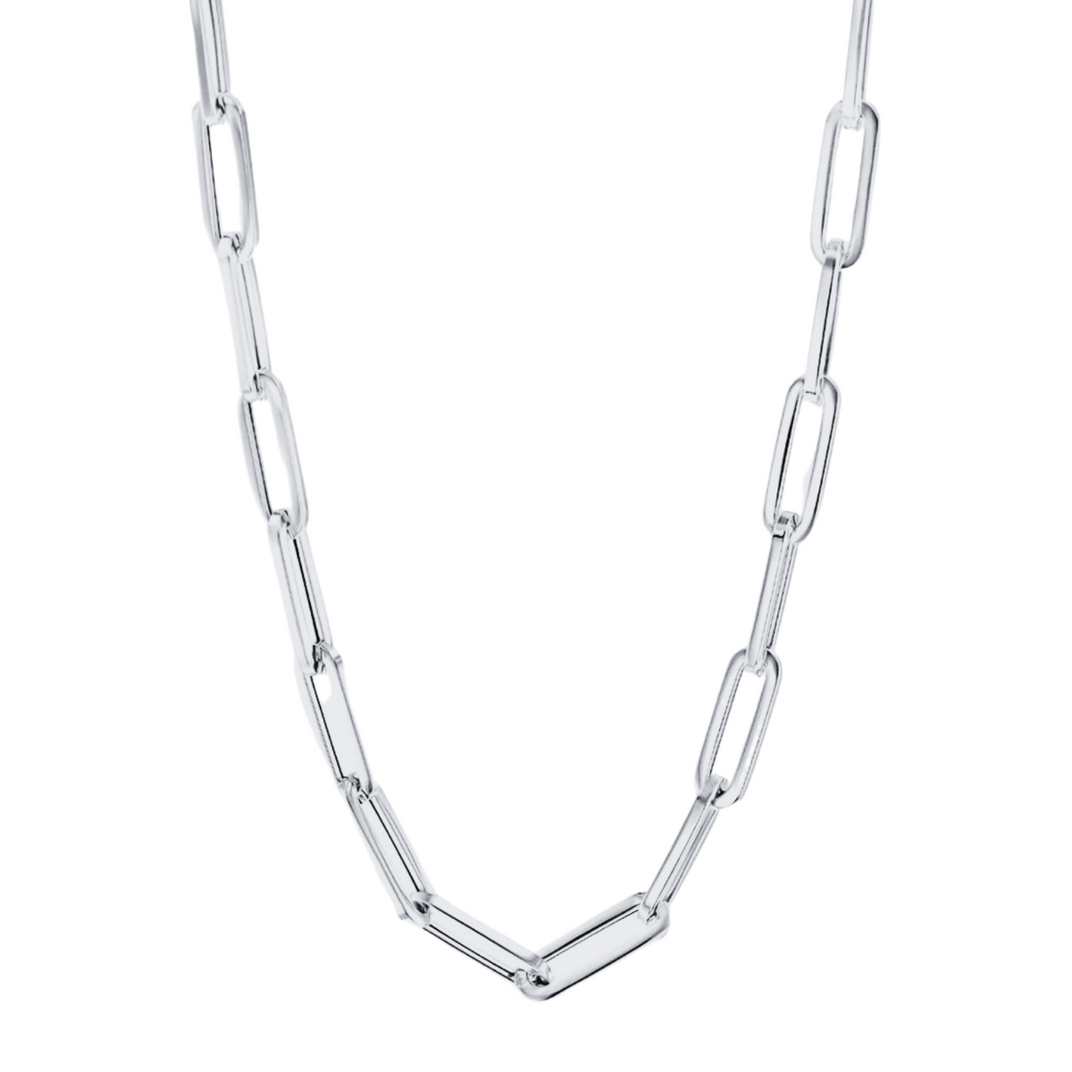 14K White Gold Paper Clip Chain
