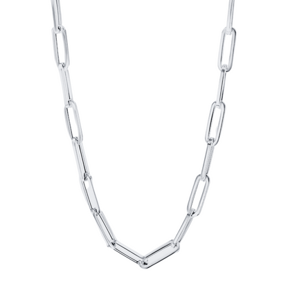 14K White Gold Paper Clip Chain