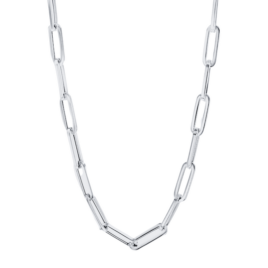 14K White Gold Paper Clip Chain