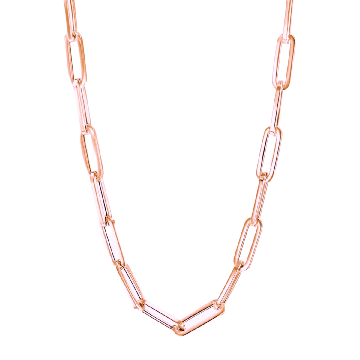 10K Rose Gold Paper Clip Chain