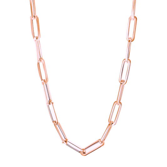 10K Rose Gold Paper Clip Chain