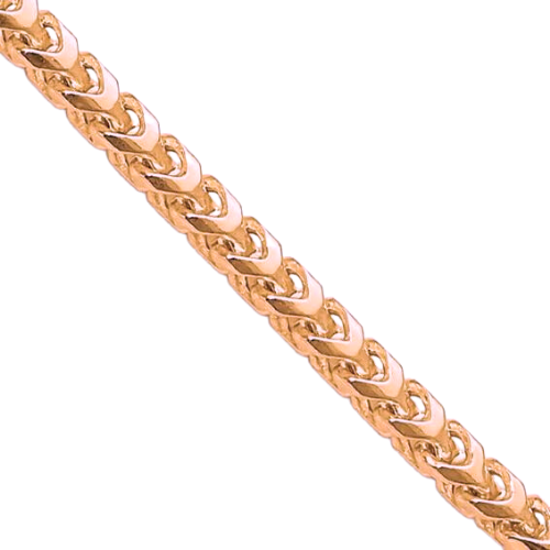 Rose gold Franco chain, close-up of the links
