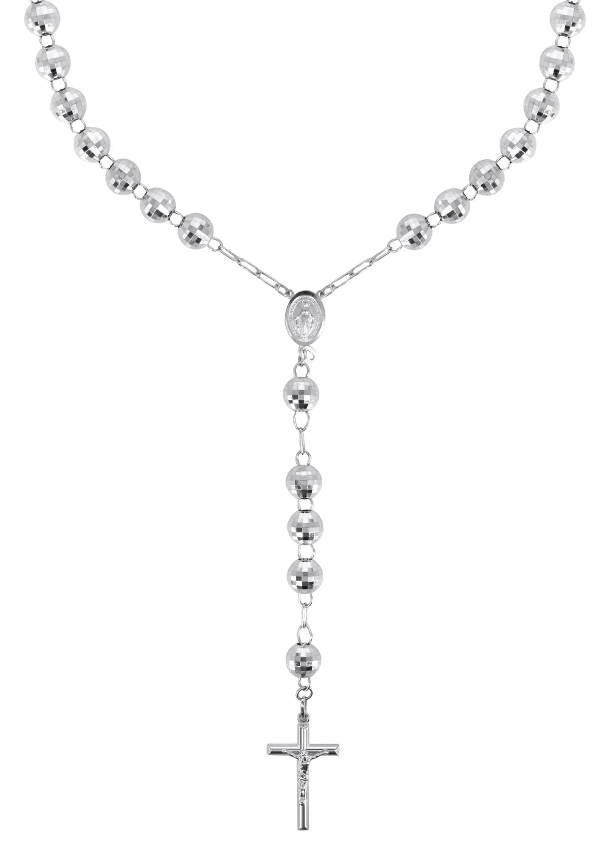 10K White Gold Rosary Chain