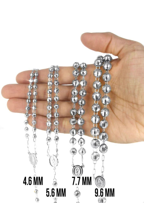 10K White Gold Rosary Chain