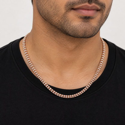 Rose gold rolo link chain