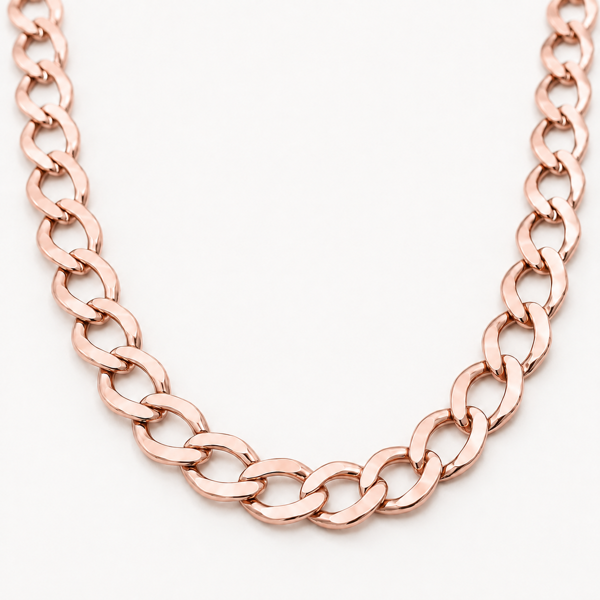 10K Rose Gold Semi-Solid Cuban Curb Link Chain