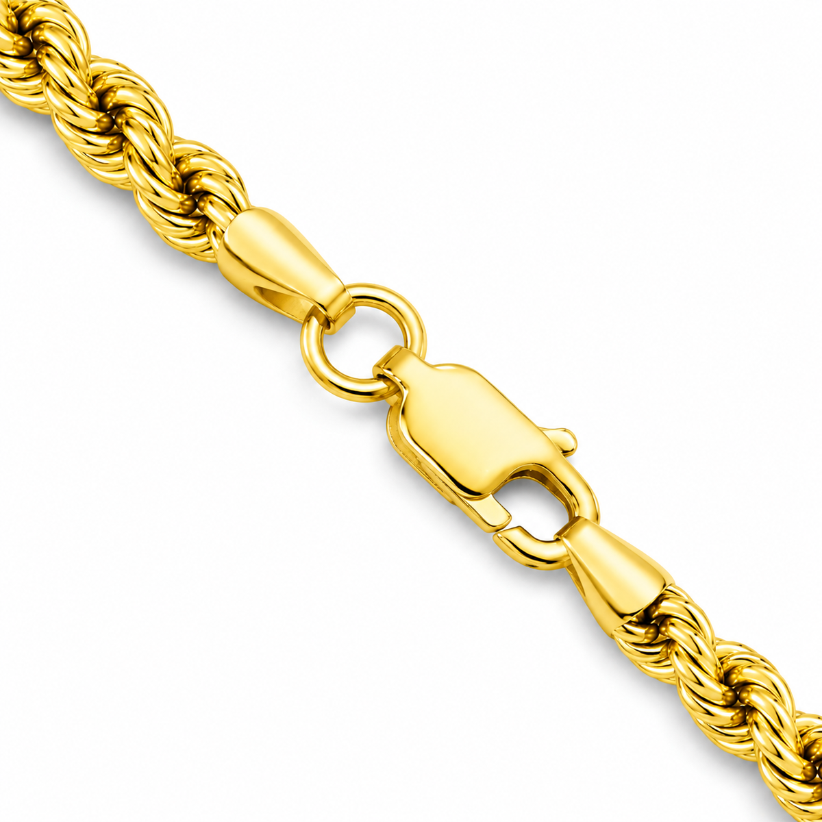 18K Gold Solid Rope Chain, alternate view