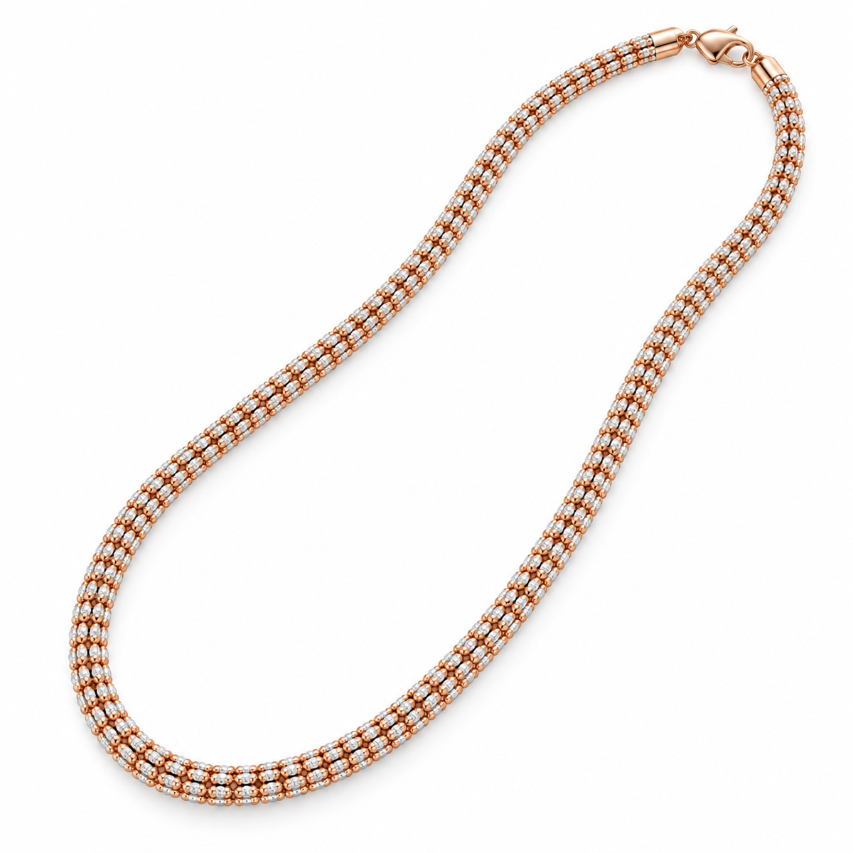 Rose gold rolo link chain