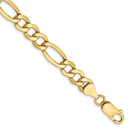 Gold plated 925 sterling silver Figaro bracelet for men, alternate view