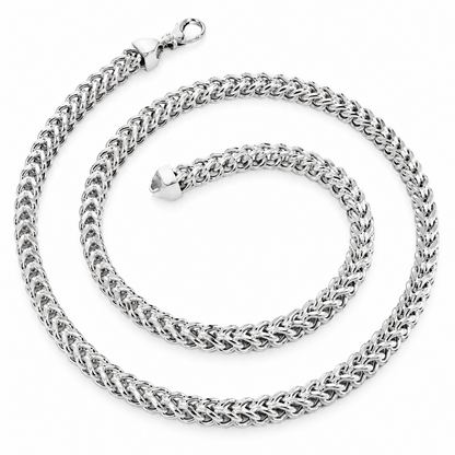 925 Sterling Silver Franco Chain, full-length view