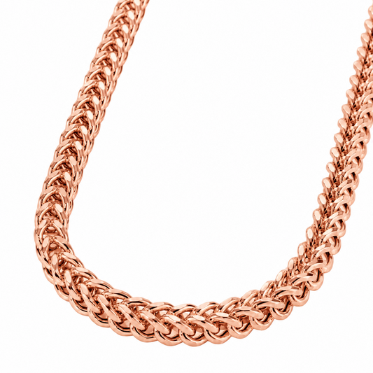 Rose Gold Plated Sterling Silver Franco Chain