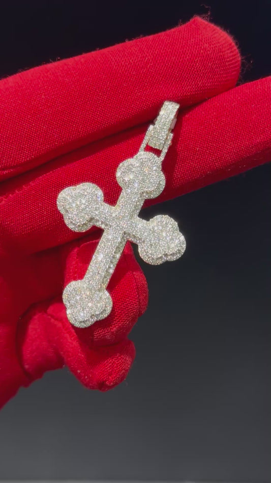 Gold & Natural Diamond Cross Pendant