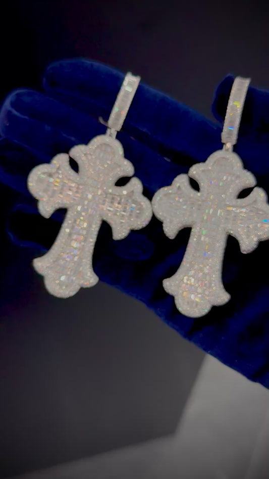 925 Moissanite Cross Style Pendant