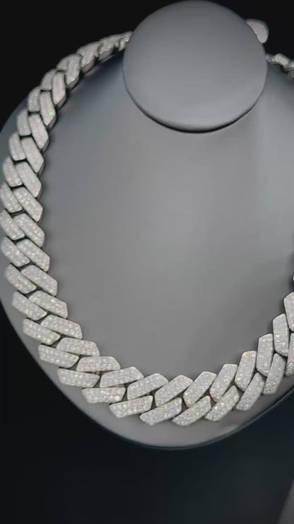 925 Solid Cuban Moissanite Chain 20mm