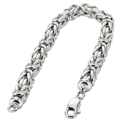 925 Sterling Silver Byzantine Bracelet, angled view