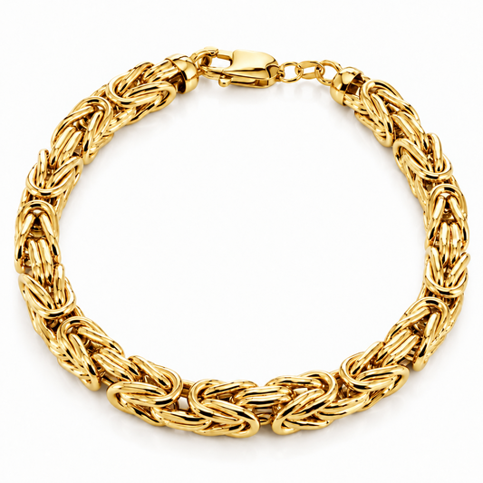 Gold Plated Sterling Silver Byzantine Bracelet