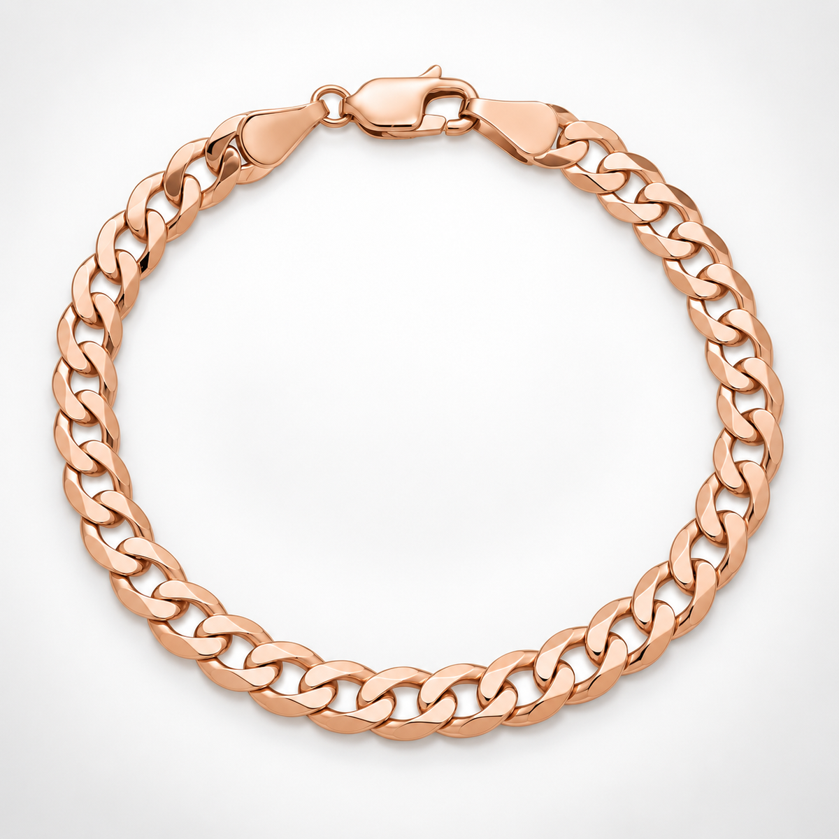 Rose gold Cuban curb link bracelet