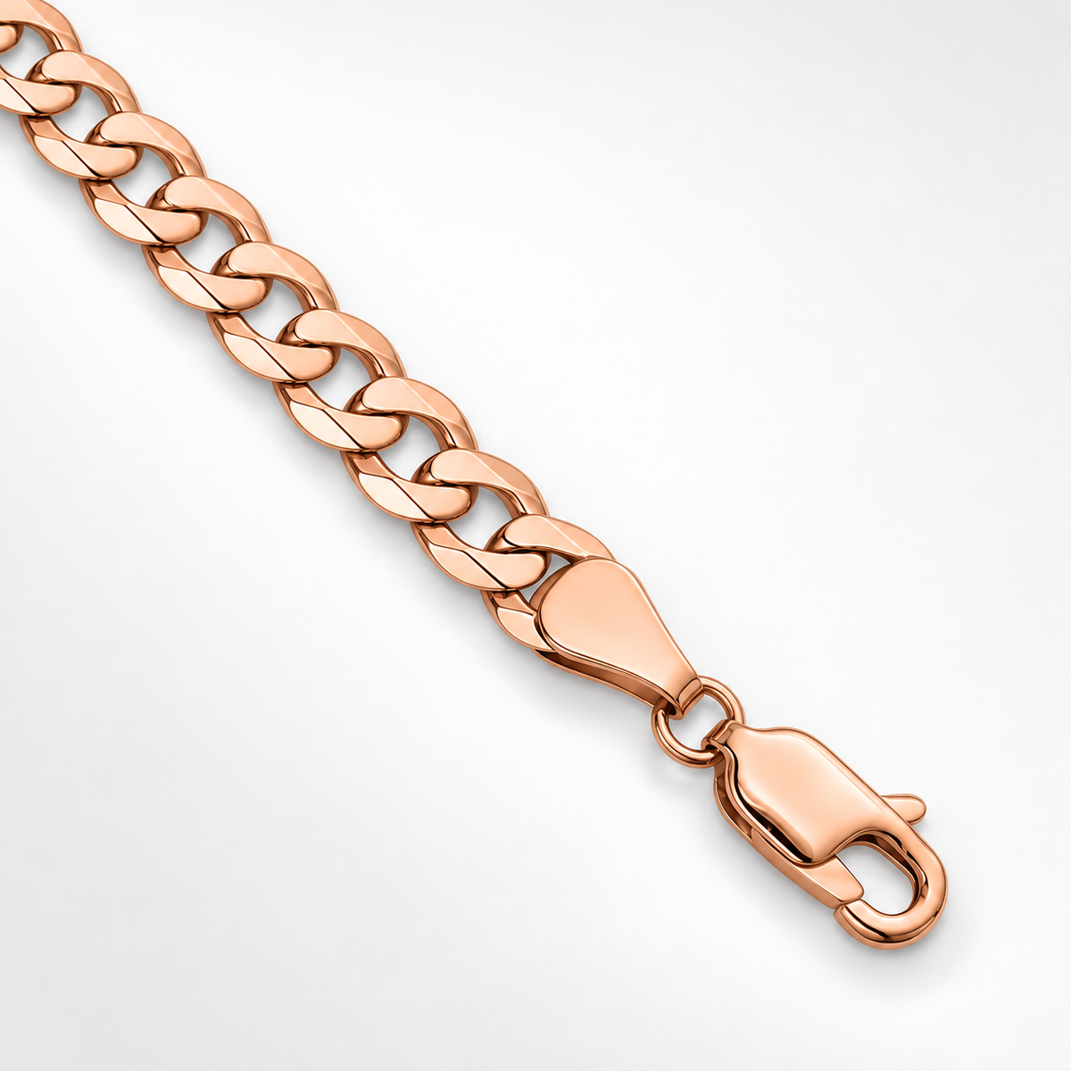 Rose gold Cuban curb link bracelet