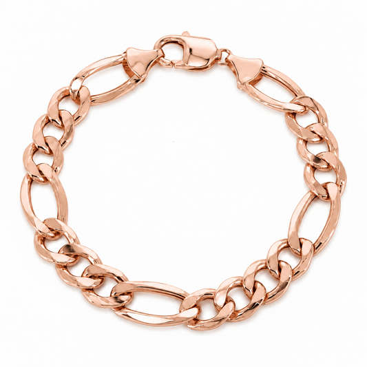 18K Rose Gold Figaro Bracelet