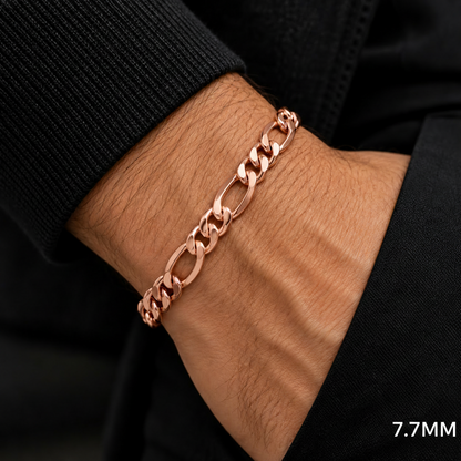 Rose gold Figaro bracelet