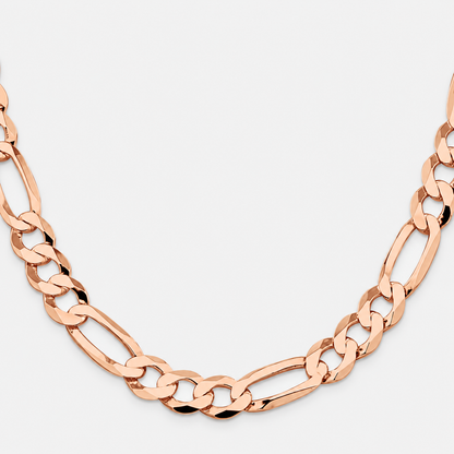 Rose Gold Plated Sterling Silver Figaro Chain for Men