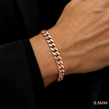 14K Rose Gold Semi-Solid Miami Cuban Link Bracelet, alternate view