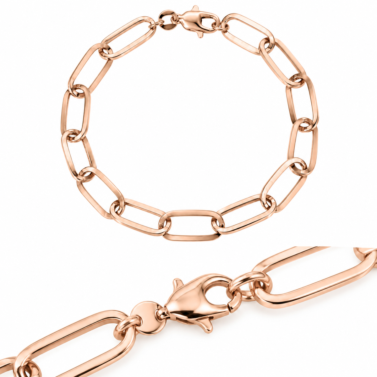 Rose gold paper clip bracelet